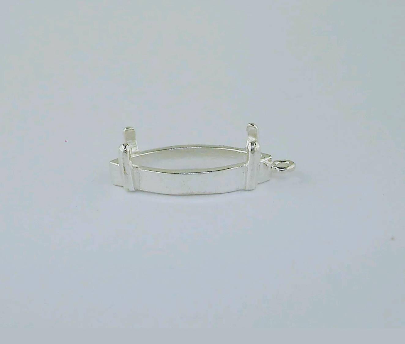 Premium 8x4mm & 16x8mm Marquise Cabochon Pendant Settings - Solid Sterling Silver or 14k Gold Dangle Jewelry Findings (166 640/146 640) - Perfect for Handmade Necklaces, Earrings & DIY Jewelry Making