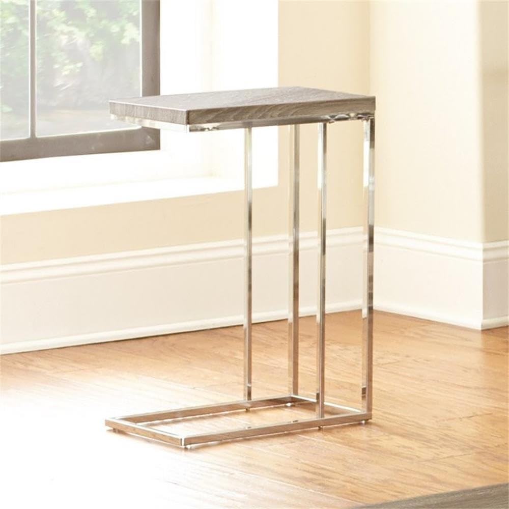 Gray and Brown Home Square Chairside End Table Set of 2 - Modern Side Tables for Living Room, Bedroom & Office - Perfect for Coffee, Books & Decor