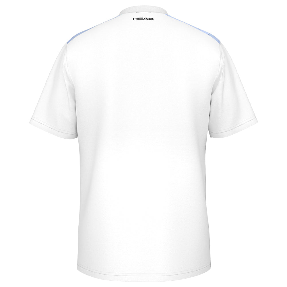 Boys' Topspin Performance T-Shirt - White & Blue - Perfect for Tennis, Sports & Casual Wear