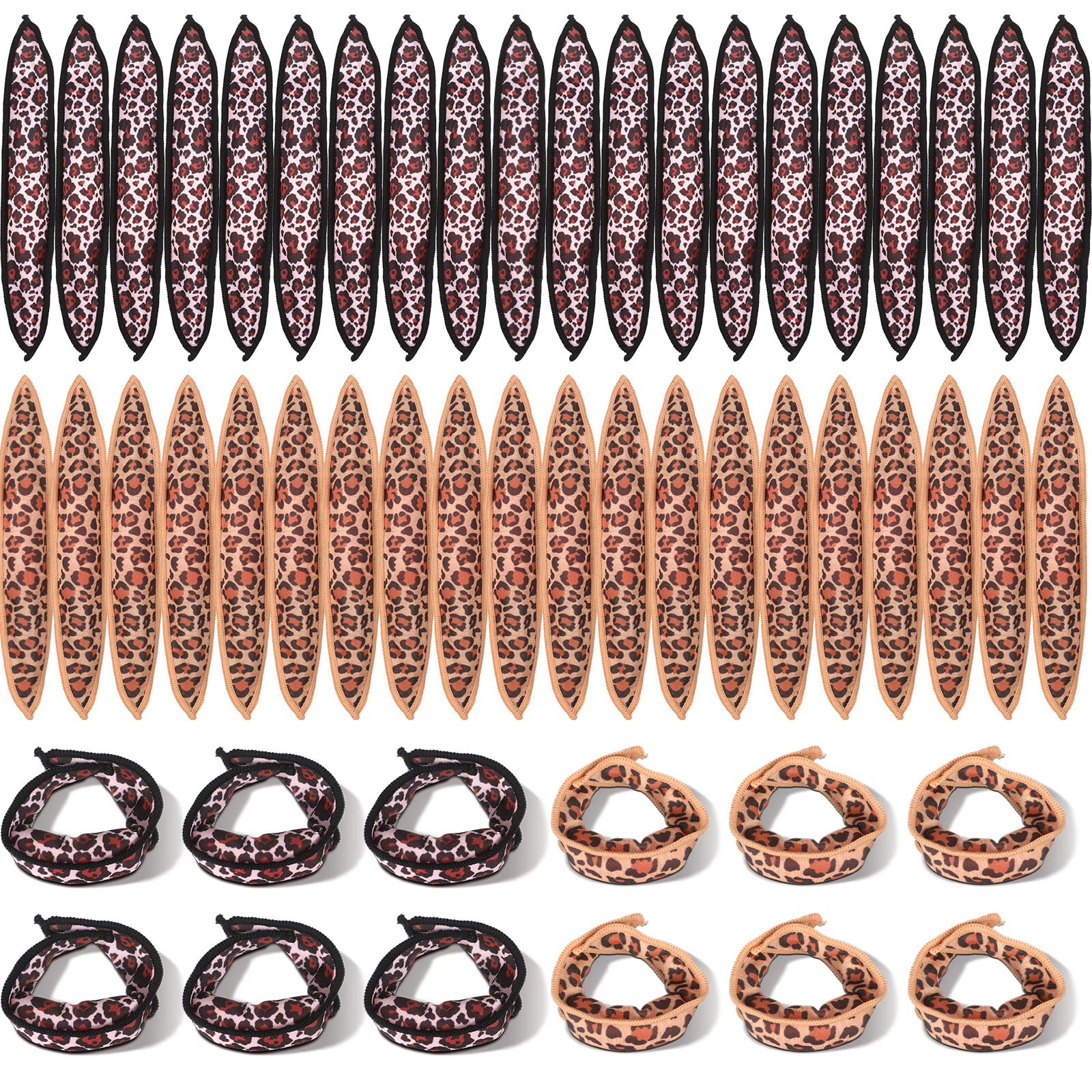 40 Pieces Soft Foam Hair Rollers Set for DIY Tousle Styling - Sleep-Friendly Sponge Curlers for Overnight Waves (Black, Brown, Dot) | Perfect for Home Salon, Party Hairstyles & Everyday Volume