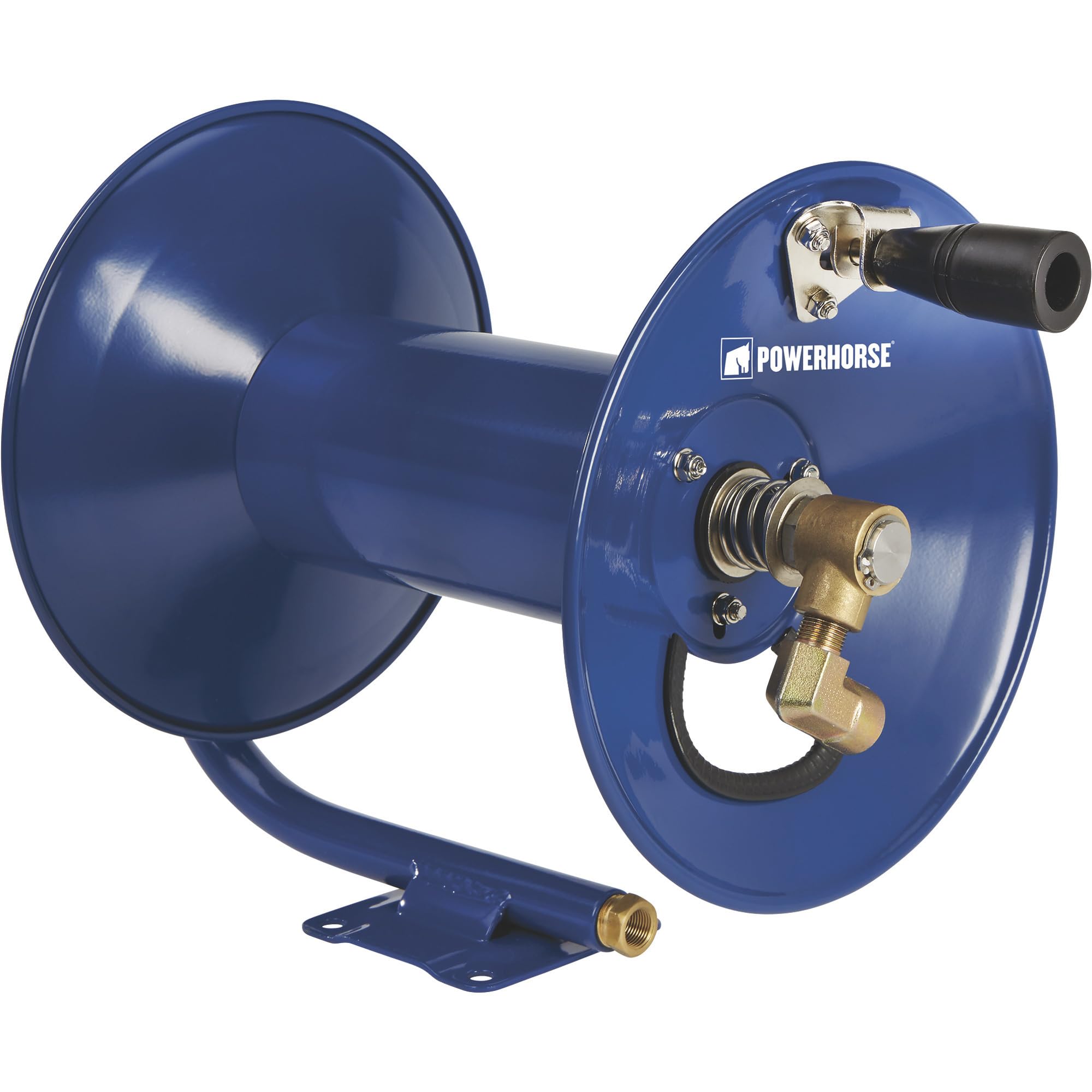 Powerhorse 4000 PSI Pressure Washer Hose Reel with 100ft Capacity - Heavy Duty Retractable Hose Storage for Car Washing, Deck Cleaning & Outdoor Home Maintenance