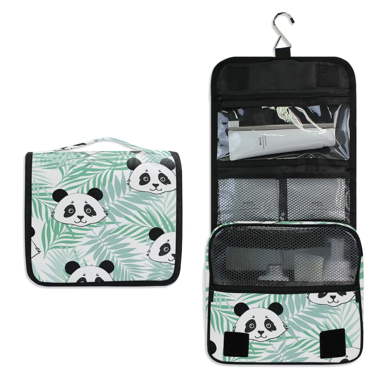 Cute Panda Travel Toiletry Bag - Hanging Cosmetic Organizer for Women & Men | Perfect for Vacation & Gym