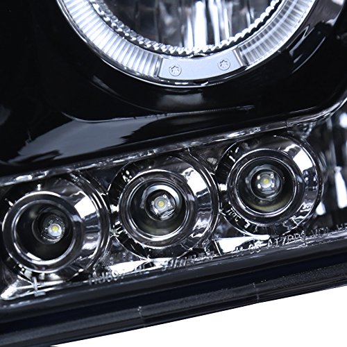 Spec-D Tuning 2LHP-RAM06G-TM Smoked Lens Glossy Black Halo Projector Headlights for Dodge Ram 1500 2500 - Upgrade Your Truck's Style & Night Visibility (Perfect for Off-Roading & Night Driving)