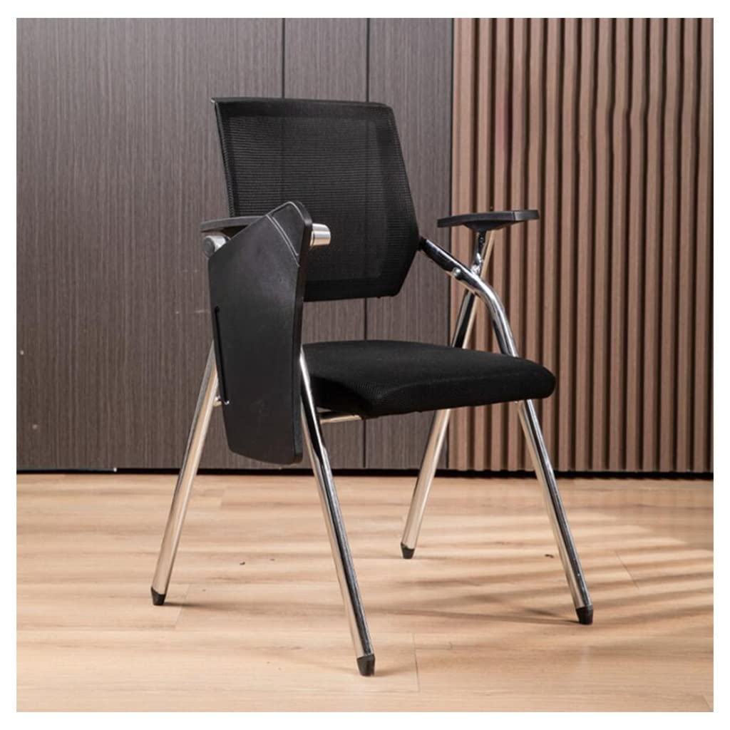 Ergonomic Student Desk Chair with Attached Foldable Table - Adjustable Mesh Office Chair with Lumbar Support, Tablet Arm & Cup Holder - Perfect for Home Study, Online Classes & Small Spaces (Black)