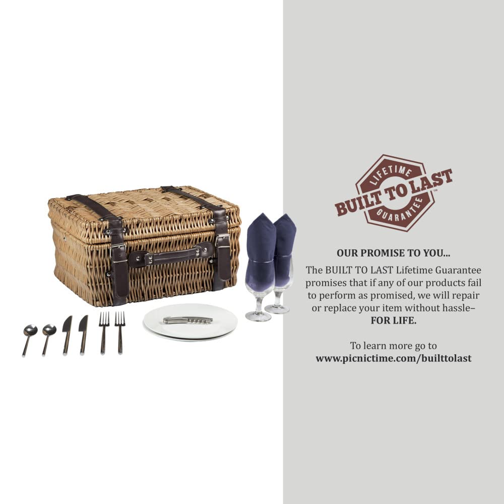 PICNIC TIME NCAA Mississippi Ole Miss Rebels Champion Picnic Basket for 2 - Premium Insulated Cooler with Plates, Utensils & Blanket - Perfect for Tailgating, Beach Outings & Romantic Picnics