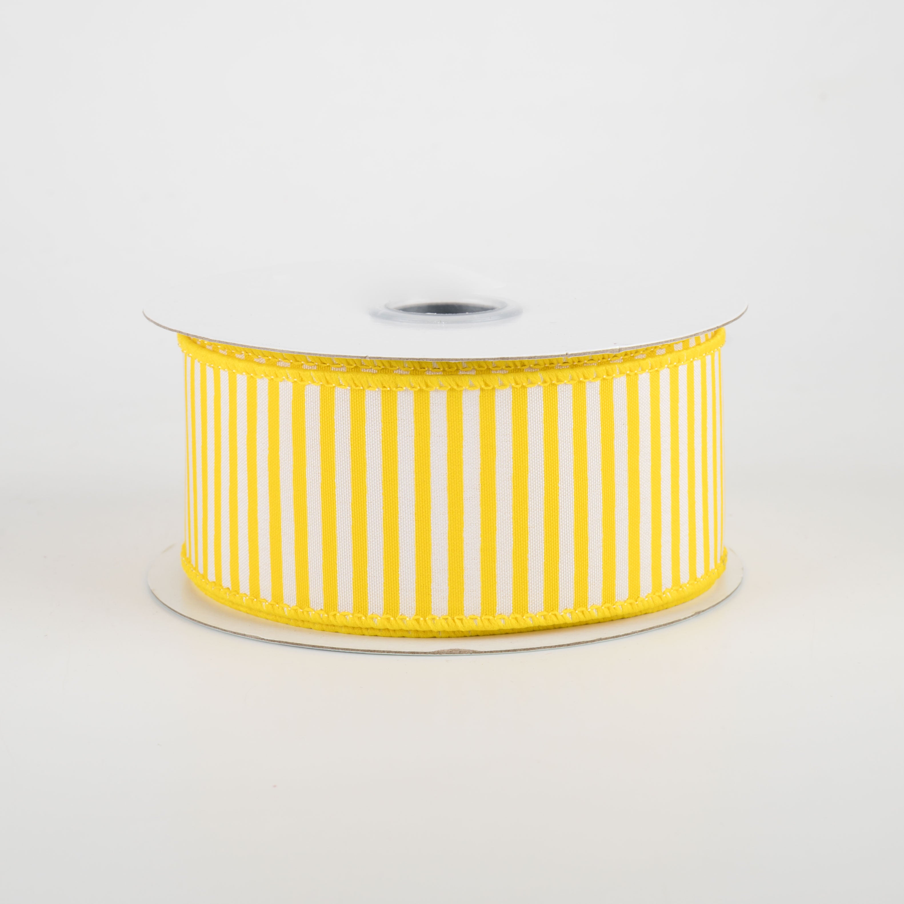 1.5 Inch Horizontal Thin Stripes Ribbon - White & Yellow Decorative Craft Ribbon (10 Yards) for Gift Wrapping, DIY Projects, Party Decorations & Scrapbooking