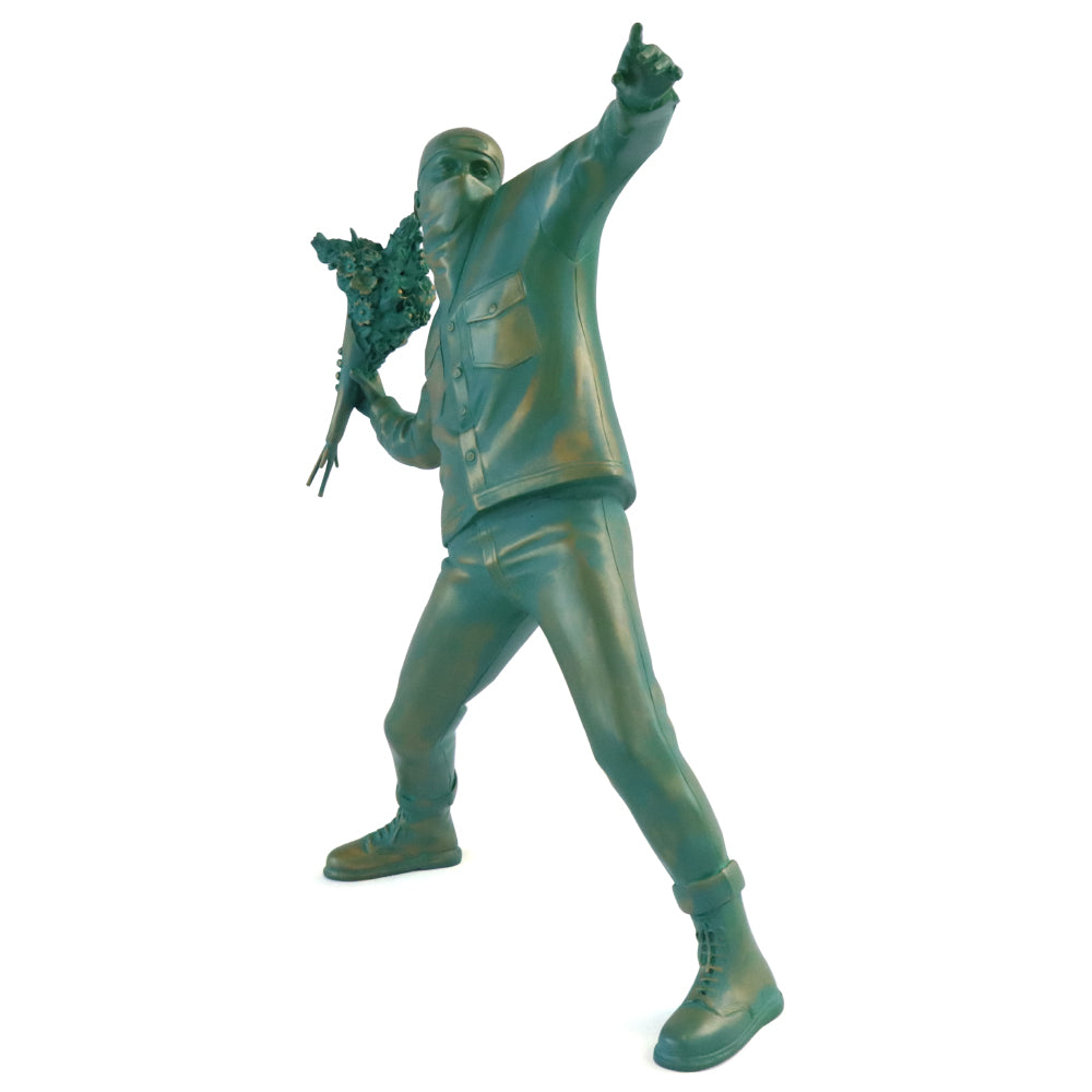 Banksy X Medicom Toy Flower Bomber Bronze Statue - Limited Edition Art Collectible for Home Decor & Office Display