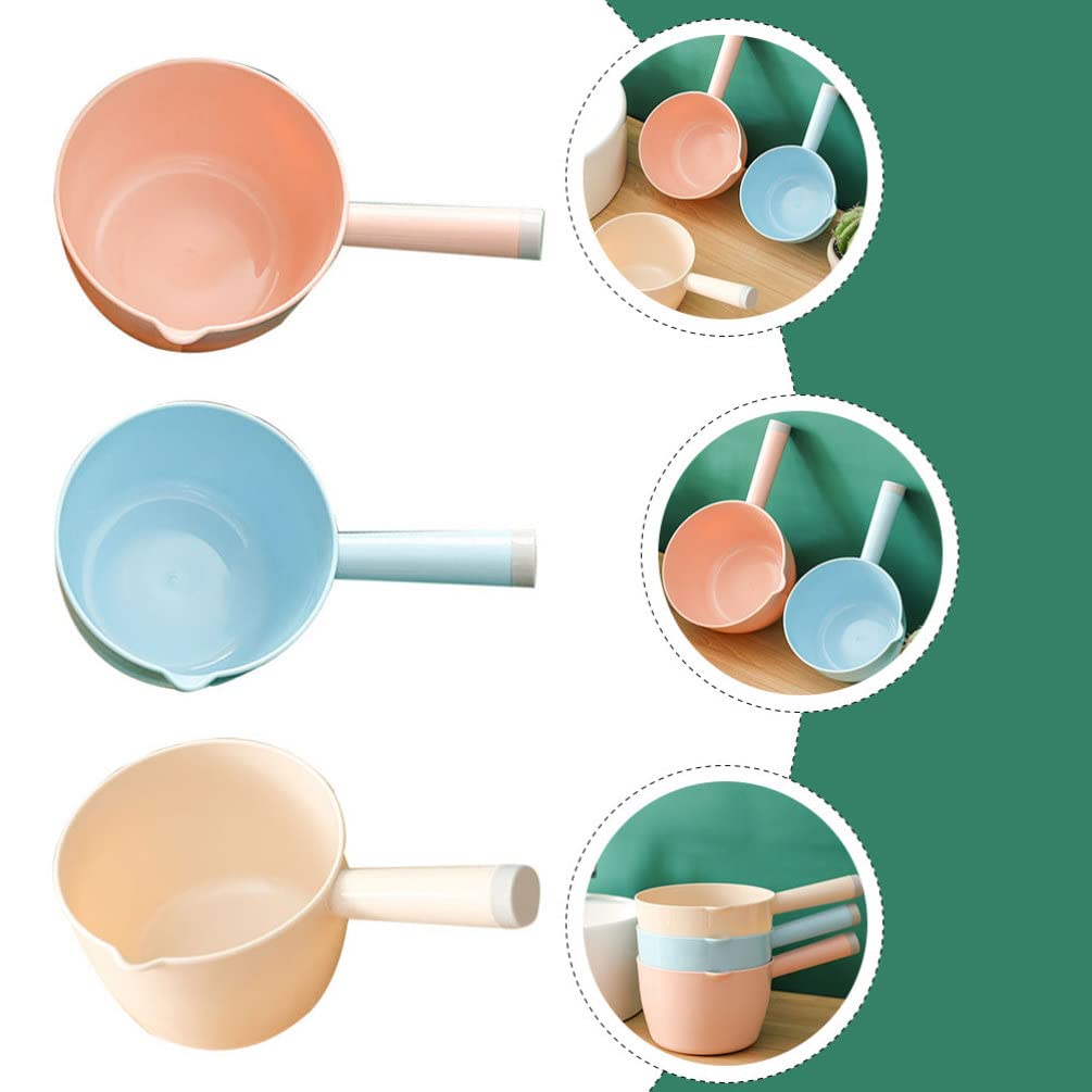 3-Piece Plastic Water Ladle Set - Long Handle Kitchen Scoop for Cooking, Serving & Measuring - Ideal for Soup, Stew, Cereal & Pet Food - Durable Household Kitchen Gadgets & Supplies