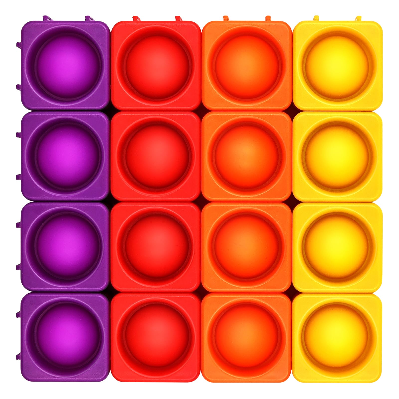 Premium Giant Pop Blocks Bubble Fidget Toy - 16PCS Vibrant Silicone Pop Blocks for Stress Relief, Sensory Play & Puzzle Games - Fun Educational Gift for Kids, Adults & Autism Therapy - Perfect for Home, Office & Classroom Use