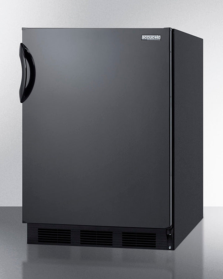 Accucold 24 Inch Wide All Refrigerator with Auto Defrost - Black Exterior (FF7BK) | Compact Freezerless Fridge for Home, Office, Dorm, Garage, or Basement