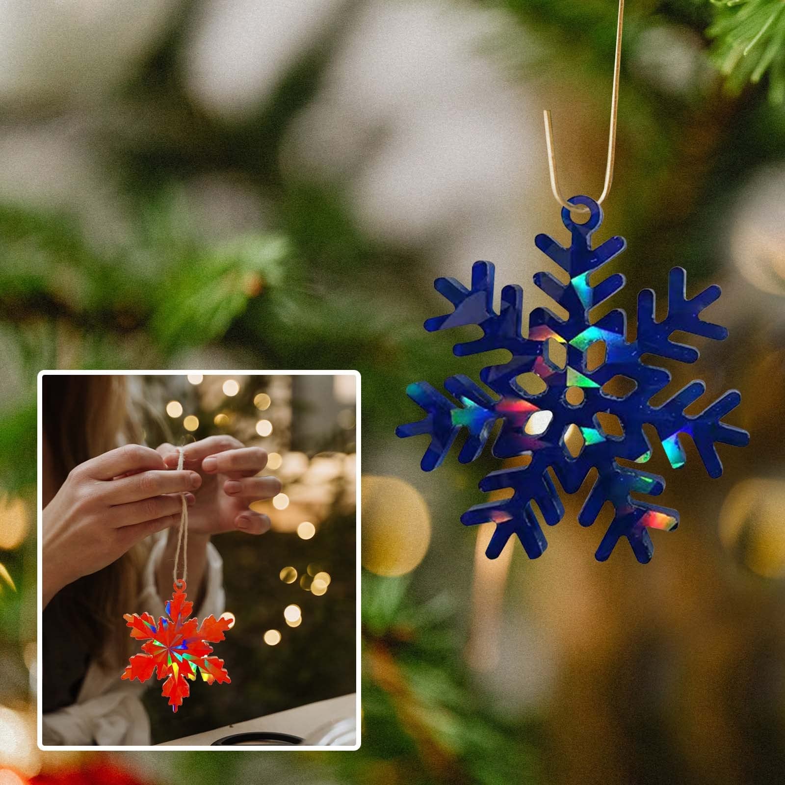 Holographic Christmas Silicone Resin Molds - Set of 6 Snowflake Shapes for DIY Ornaments & Epoxy Casting | Perfect for Holiday Crafts, Gift Making & Festive Home Decor
