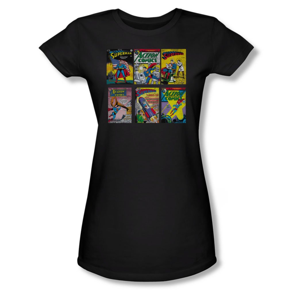 Superman Juniors T-Shirt - Black Small | Official DC Comics Graphic Tee for Girls & Teens | Casual Wear, Cosplay & Superhero Fan Gifts