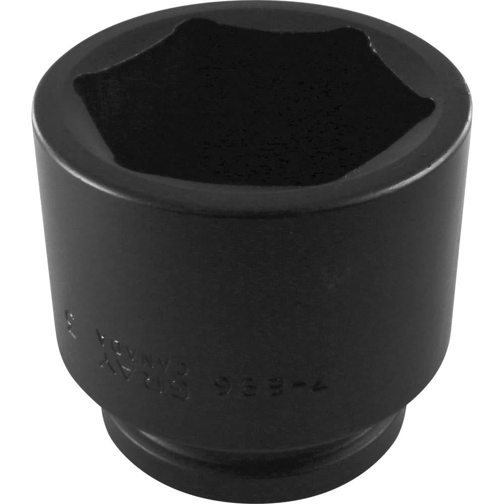 1 Drive 6 Point Standard Length Impact Socket - Black Industrial Finish for Automotive Repair and Heavy-Duty Machinery Maintenance