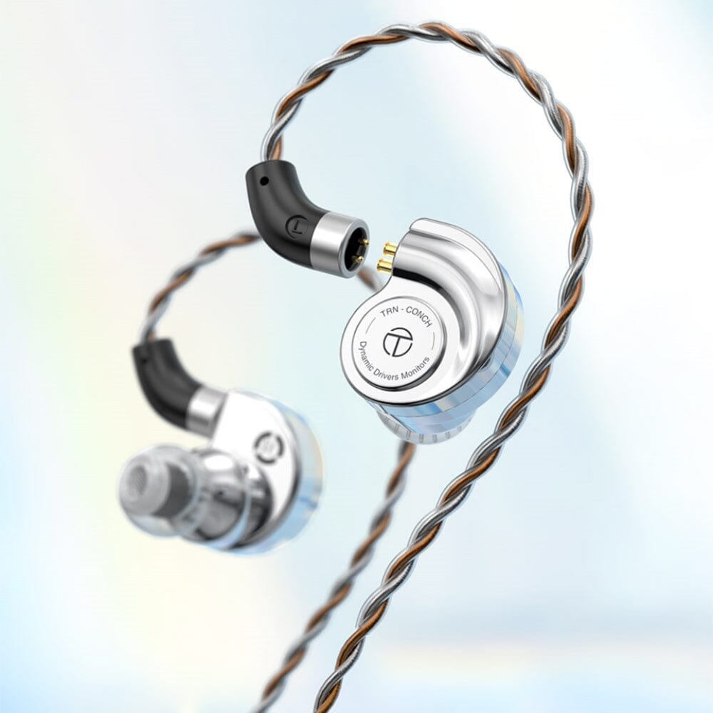TRN Conch High Performance DLC Diamond Diaphragm Dynamic In-Ear Monitors - Professional Studio Earphones for Musicians, Audiophiles & Gaming Enthusiasts