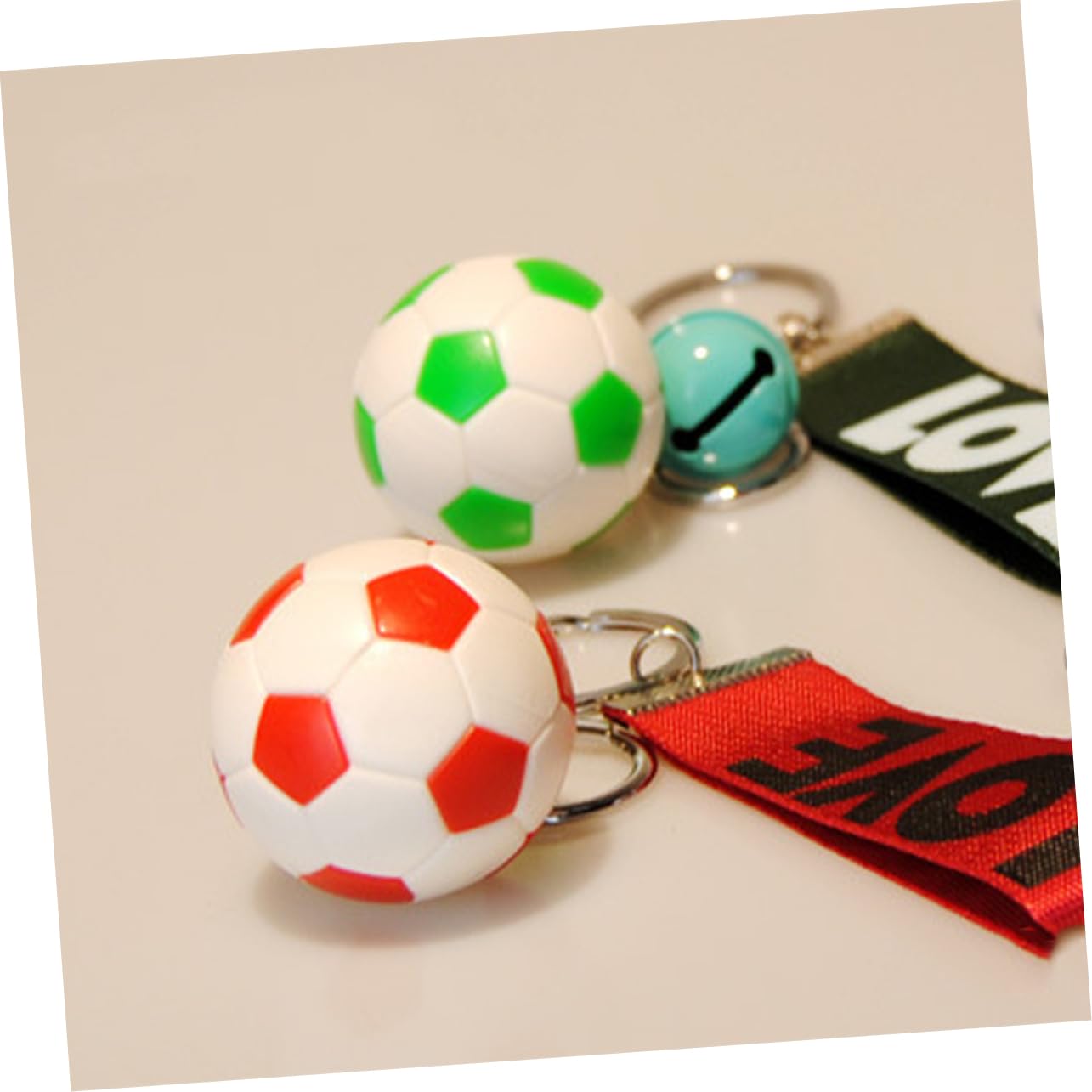 CORHAD 5-Piece Soccer Ball Keychain Set - Sports Fan Keyrings for Football Lovers - Perfect for Gifts, Backpacks & Car Keys (Soccer Accessories)