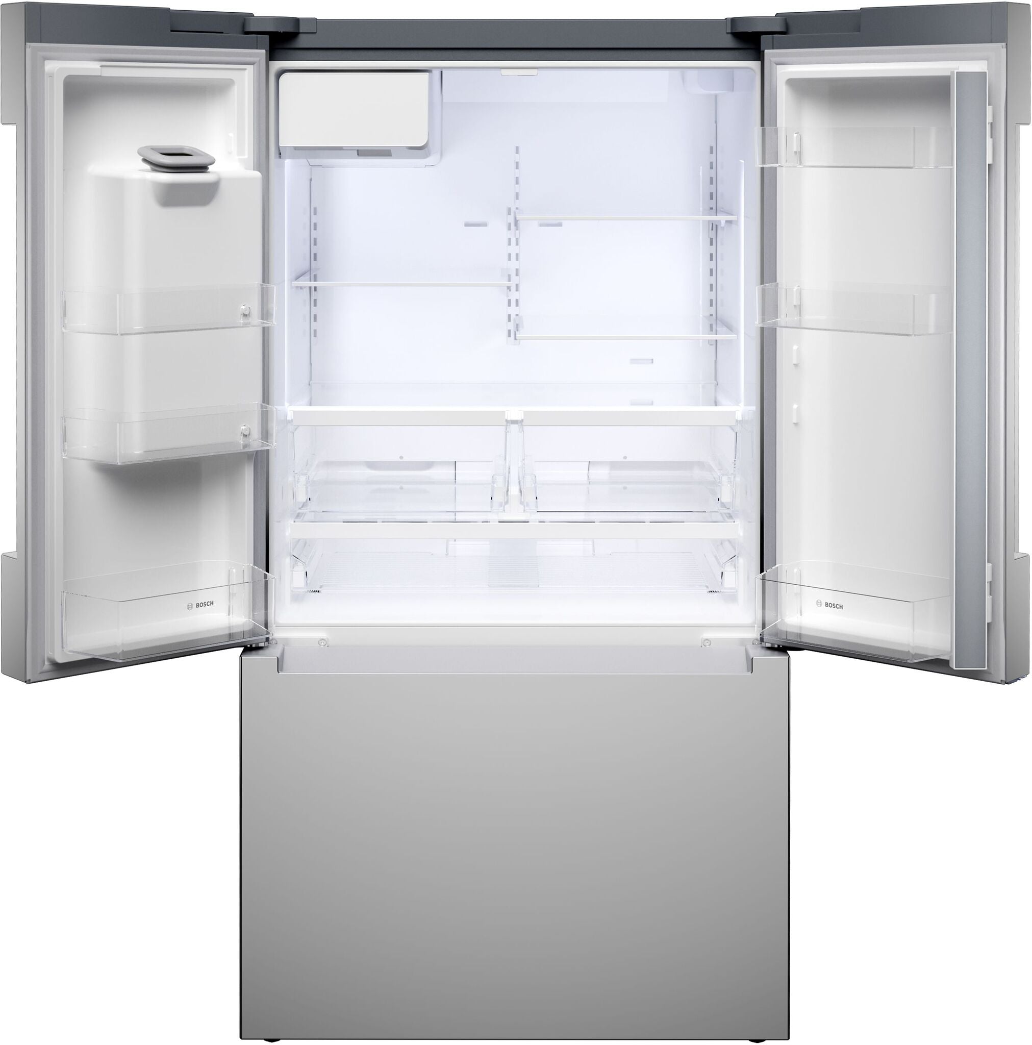 Bosch 26 Cu.Ft. Fingerprint Resistant Stainless Steel French Door Refrigerator with Bottom Freezer - Energy Efficient Kitchen Appliance for Modern Homes & Restaurants