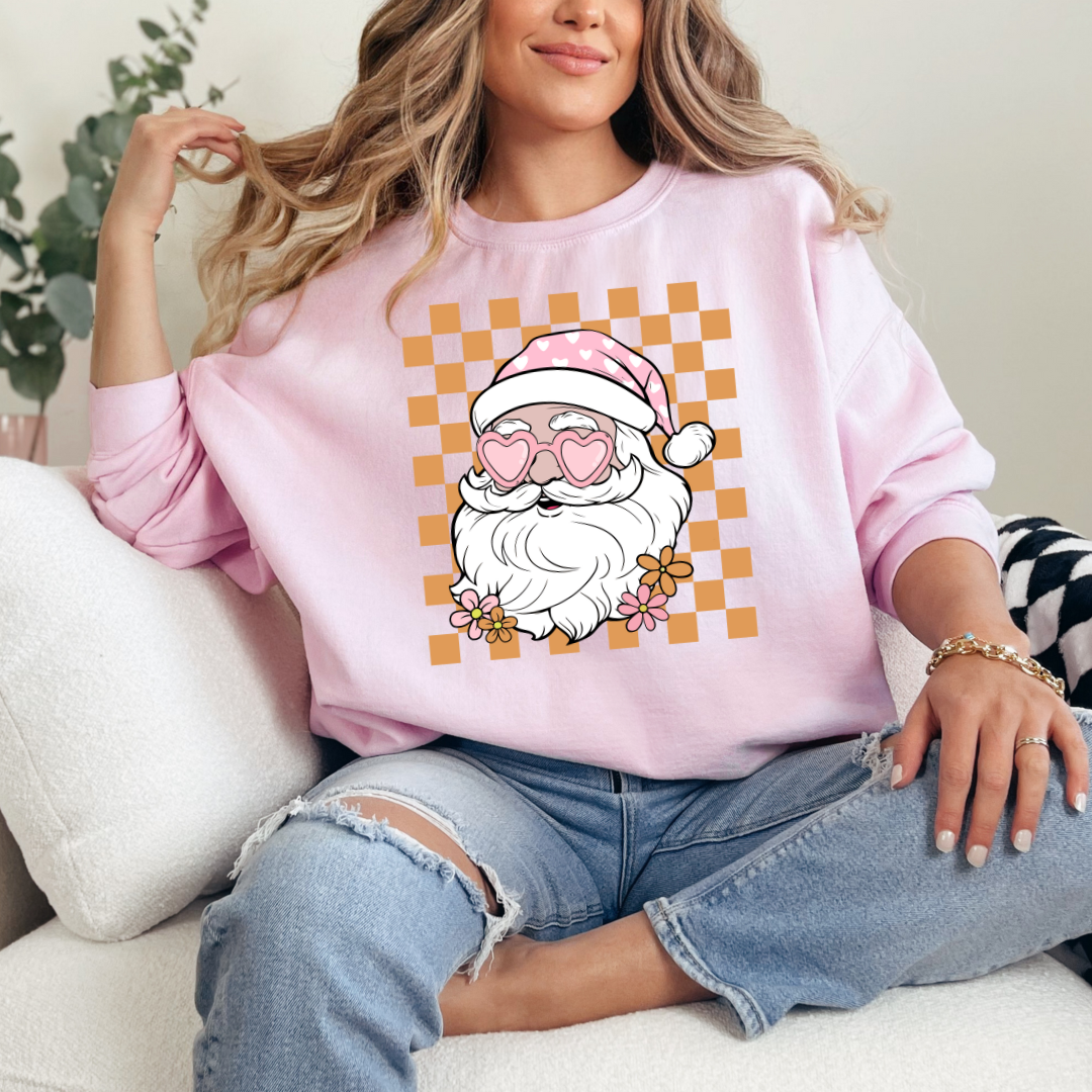 Boho Santa Graphic Sweatshirt - Christmas Holiday Pullover for Women | Cozy Winter Fashion for Parties, Gifts & Casual Wear