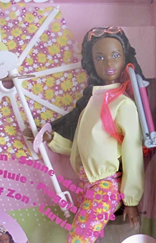 Barbie Christie Rain or Sun Doll with Umbrella, Backpack, Beach Chair & Accessories (2000) - Perfect for Beach Trips, Poolside Play & Outdoor Adventures