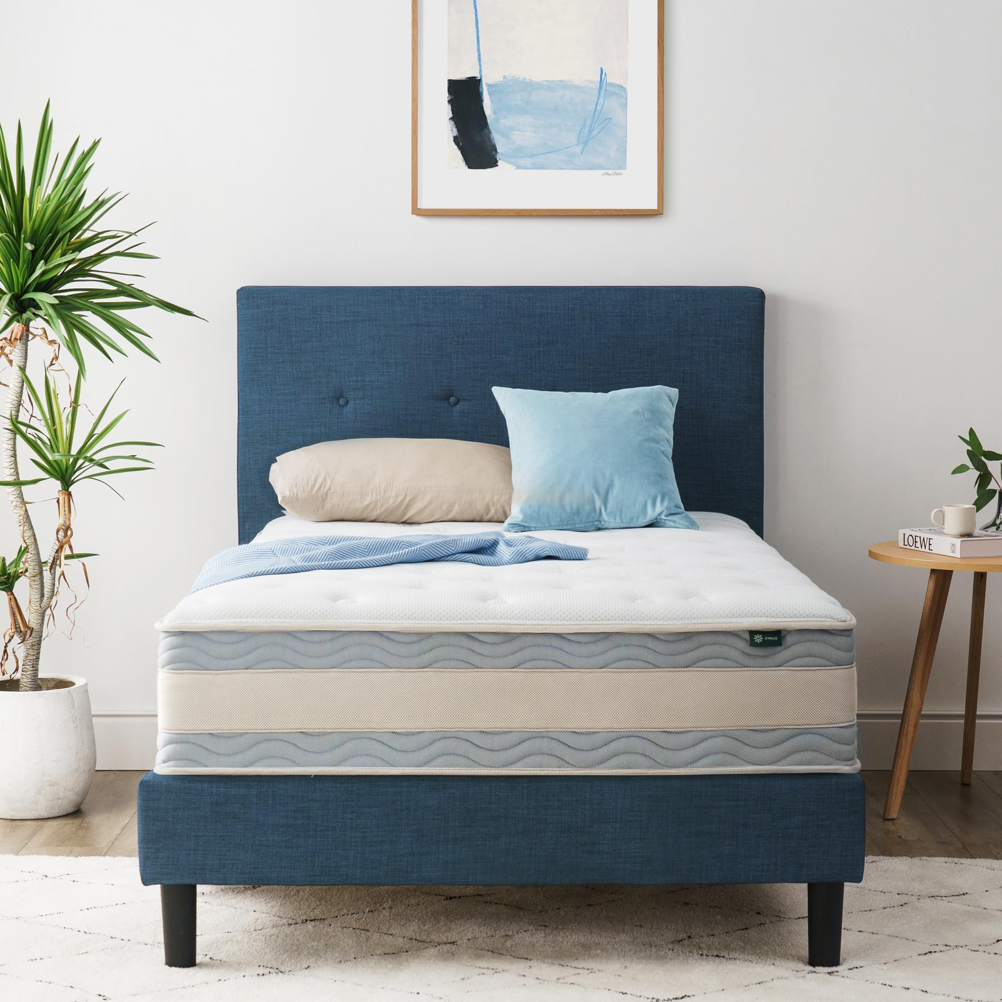 ZINUS 10 Inch Hybrid Mattress - Twin Size, Fiberglass Free, Medium Plush Comfort with Motion Isolation | CertiPUR-US Certified Foams & Fabric | Mattress in a Box for Bedroom, Guest Room & Dorm Use