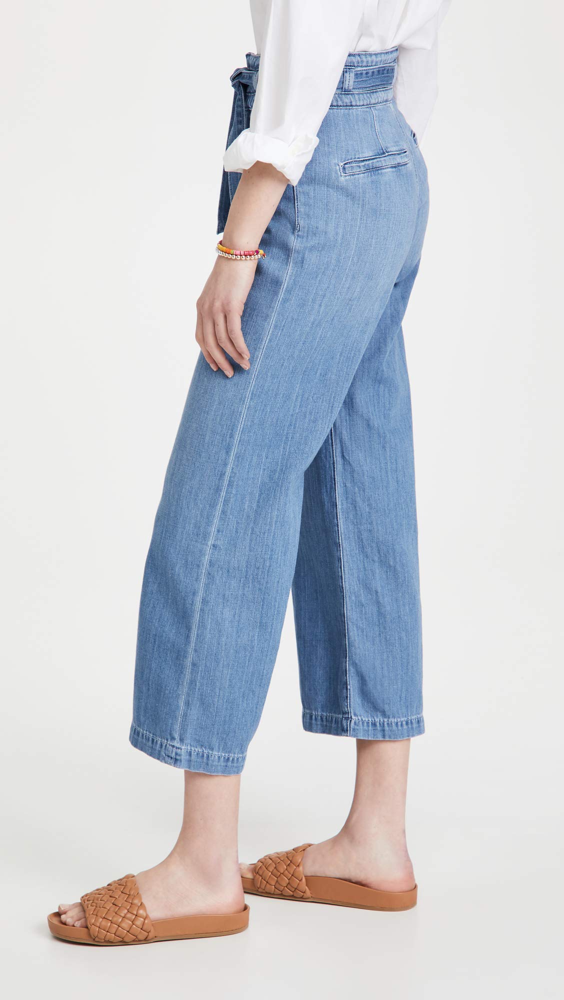 PAIGE Women's Anessa Self Belt Relaxed Wide Leg Jean - High Waist Stretch Denim Pants for Casual & Office Wear | Comfortable & Stylish Everyday Outfit