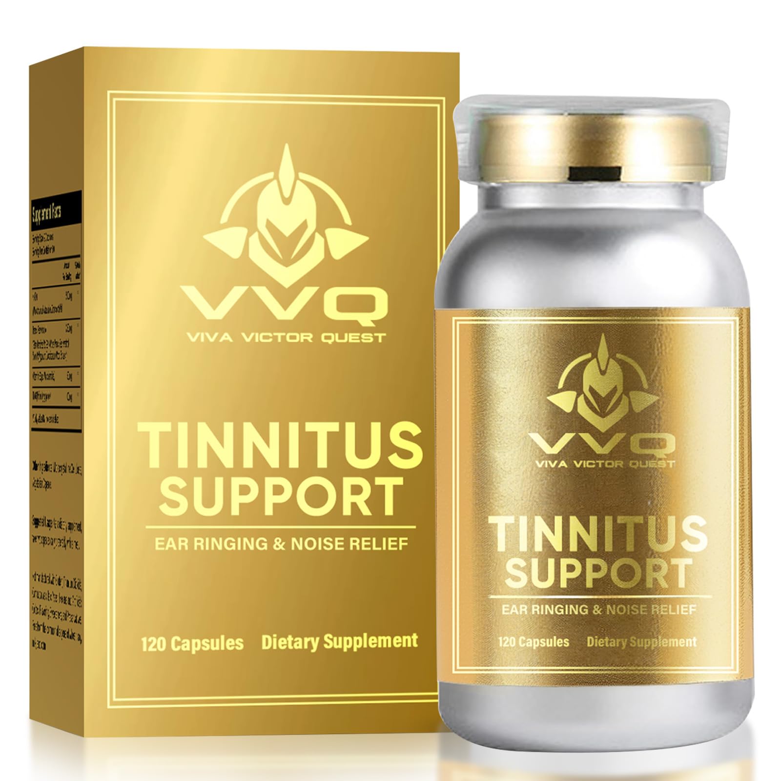 1200MG Tinnitus Relief Supplement for Ringing Ears - OTC Flavonoid Ear Health Vitamins with Bioflavonoids & Vitamin C (120 Caplets) - Supports Healthy Hearing & Reduces Ear Ringing for Better Sleep & Focus