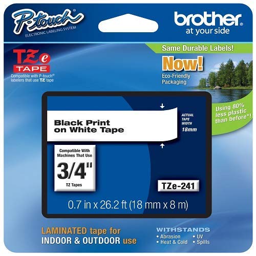 Brother Genuine P-Touch TZE-241 Label Tape - 3/4