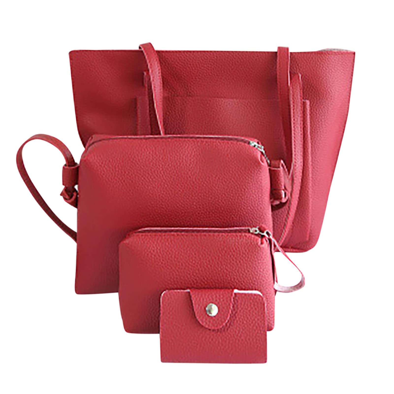 Stylish 4-Piece Women's Leather Handbag Set - Shoulder Bag, Tote, Shopper & Yoga Purse for Work, Travel & Gym | Premium Casual Bags Collection
