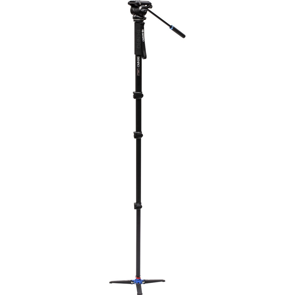 Benro A48T Professional Aluminum Monopod with Flip Locks, 3-Leg Base & S4PRO Video Head - Perfect for Photography, Videography & Travel
