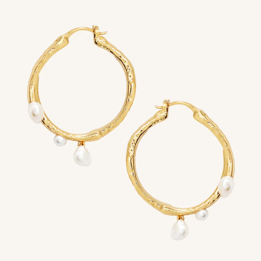 Elegant Pearl Hoop Earrings for Women - Classic & Timeless Jewelry Gift for Her - Perfect for Weddings, Parties & Everyday Wear
