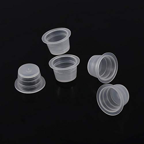 STORE99® 100 Pcs Tattoo Ink Cups Set - Medium & Large Size with Caps, Microblading Pigment Containers for Permanent Makeup & Tattoo Artists | Professional Tattoo Supplies for Ink Storage & Hygiene Organization