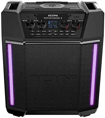 ION Pathfinder 3 Bluetooth Portable Speaker with Wireless Qi Charging - Waterproof Outdoor Speaker for Camping, Beach & Pool Parties | Wireless Phone Charger for iPhone & Android