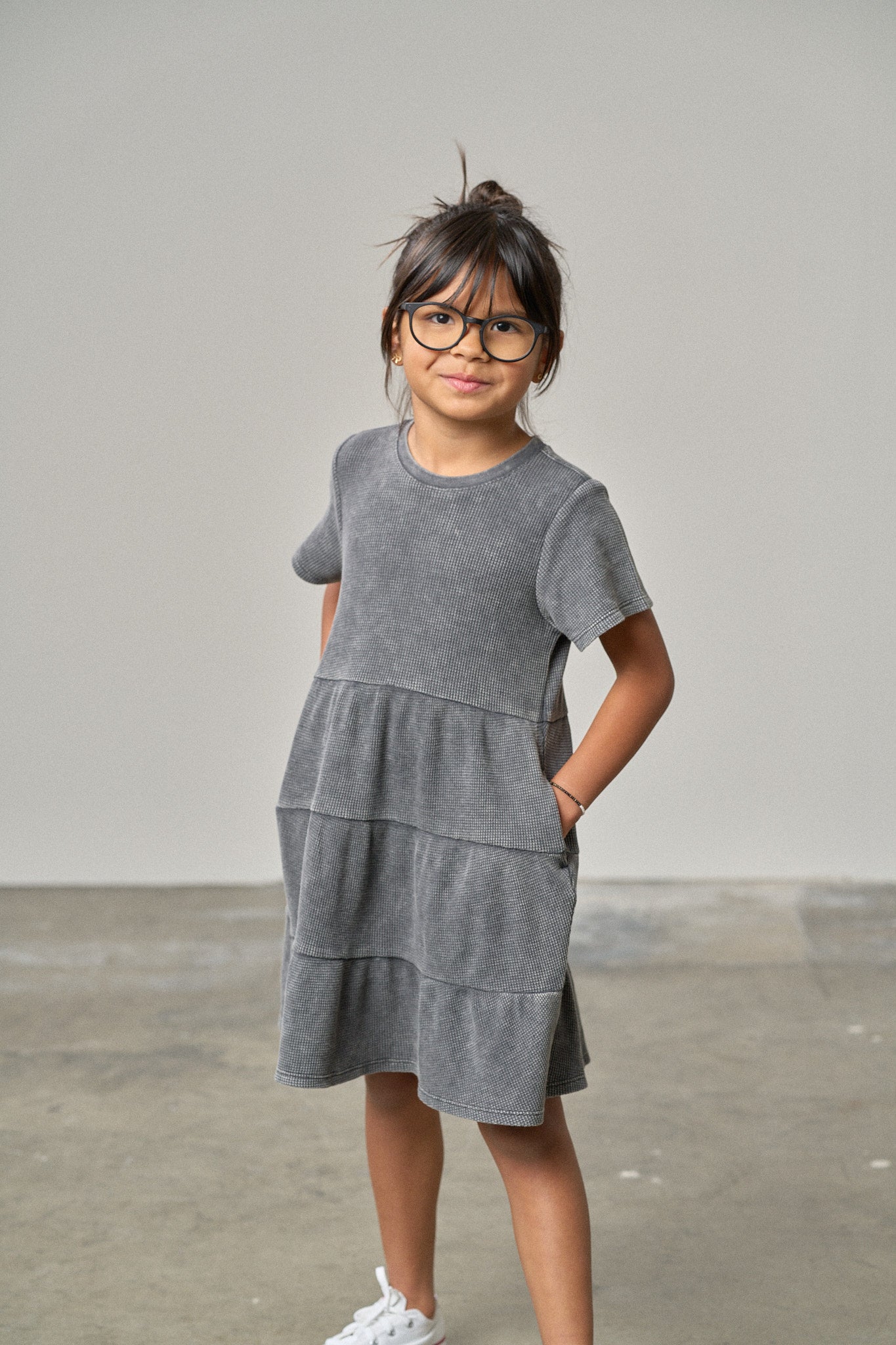 Acid Wash Waffle Dress - Black | Stylish & Comfortable Women's Casual Dress for Everyday Wear, Date Night & Summer Outfits