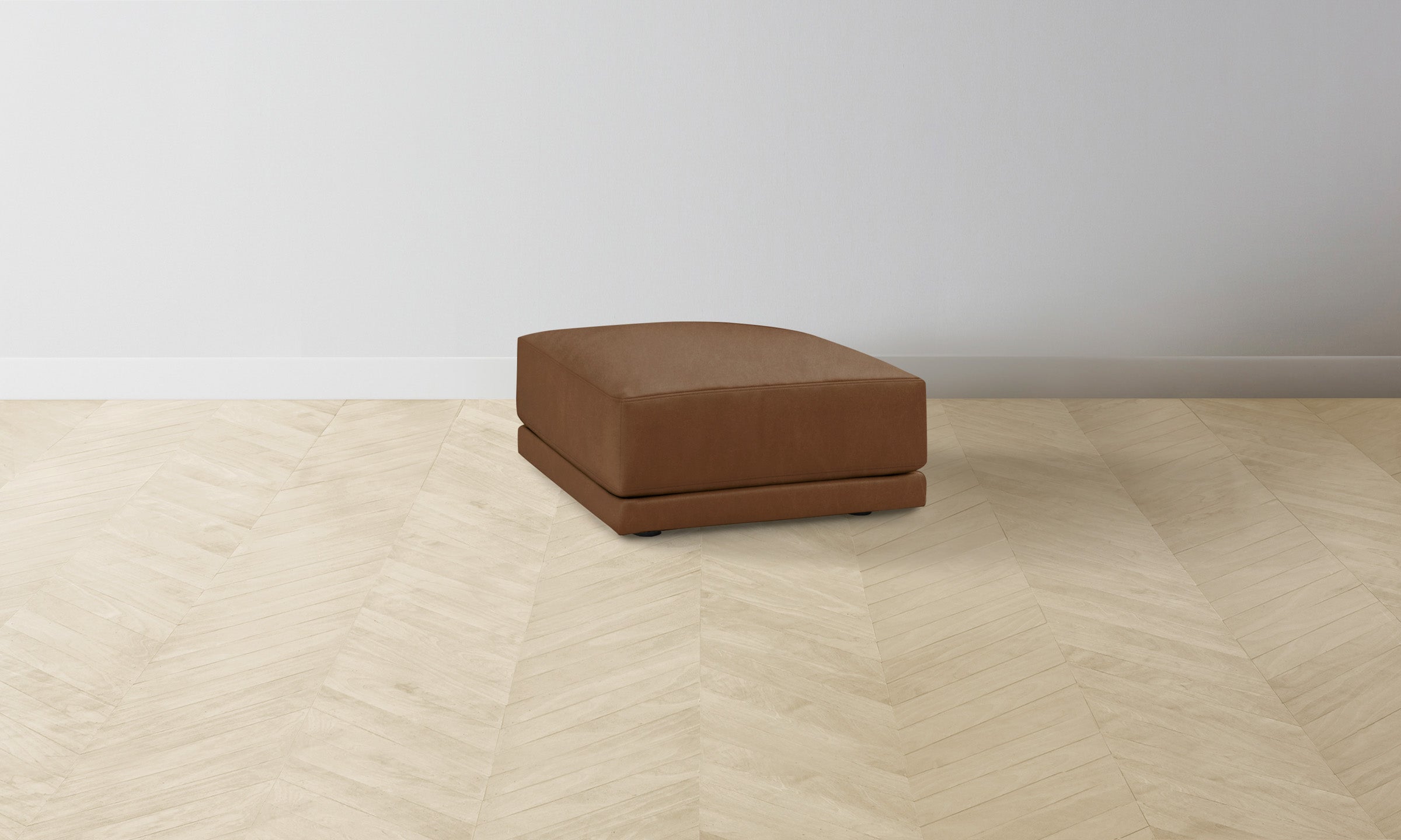Premium Tuscan Leather Cognac Jones Ottoman - Stylish Footrest & Storage Bench for Living Room, Bedroom, or Office