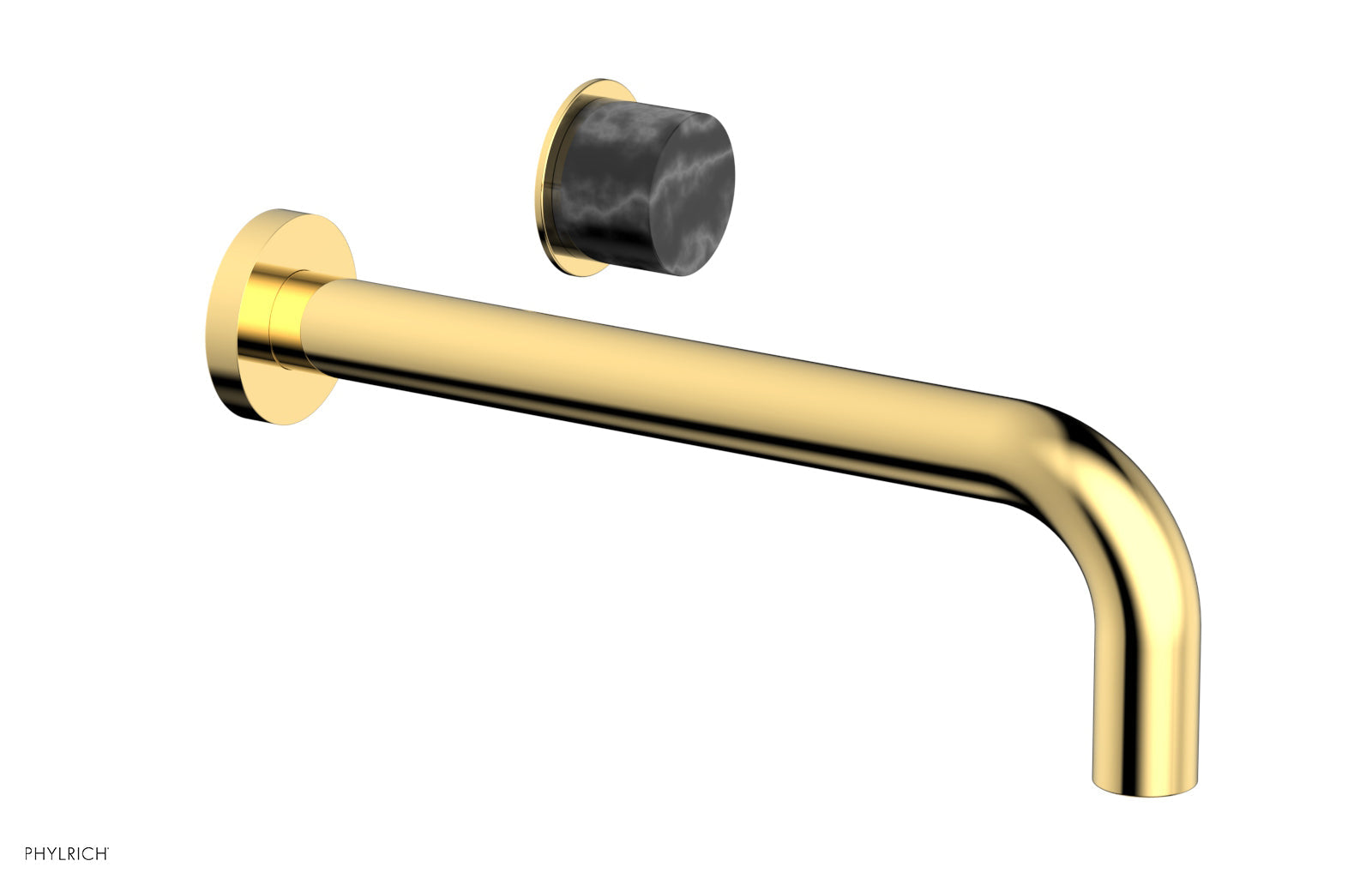 Premium Black Marble Single Handle Wall Mount Bathroom Faucet - Basic II 10