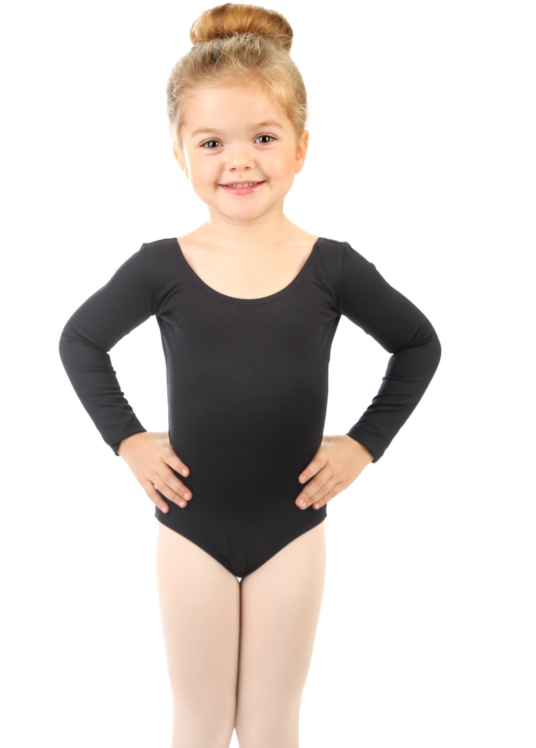 Elowel Girls Gymnastics Leotards - Long Sleeve Scoop Neck Dance Leotard for Ballet, Gymnastics & Performance | Perfect for Recitals, Competitions & Practice