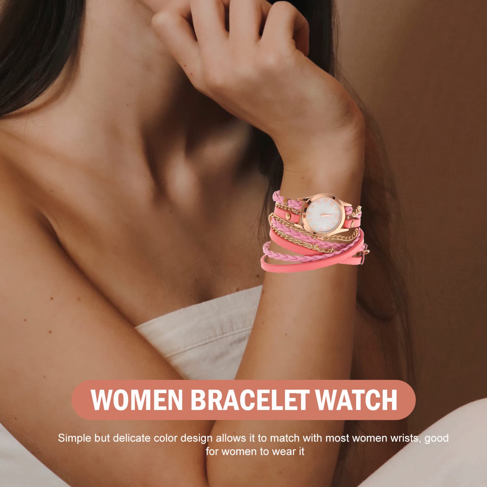Ibasenice Elegant Women's Watch - Braided Chain Strap Wrist Wrap Watch for Women | Perfect for Casual, Office & Party Wear