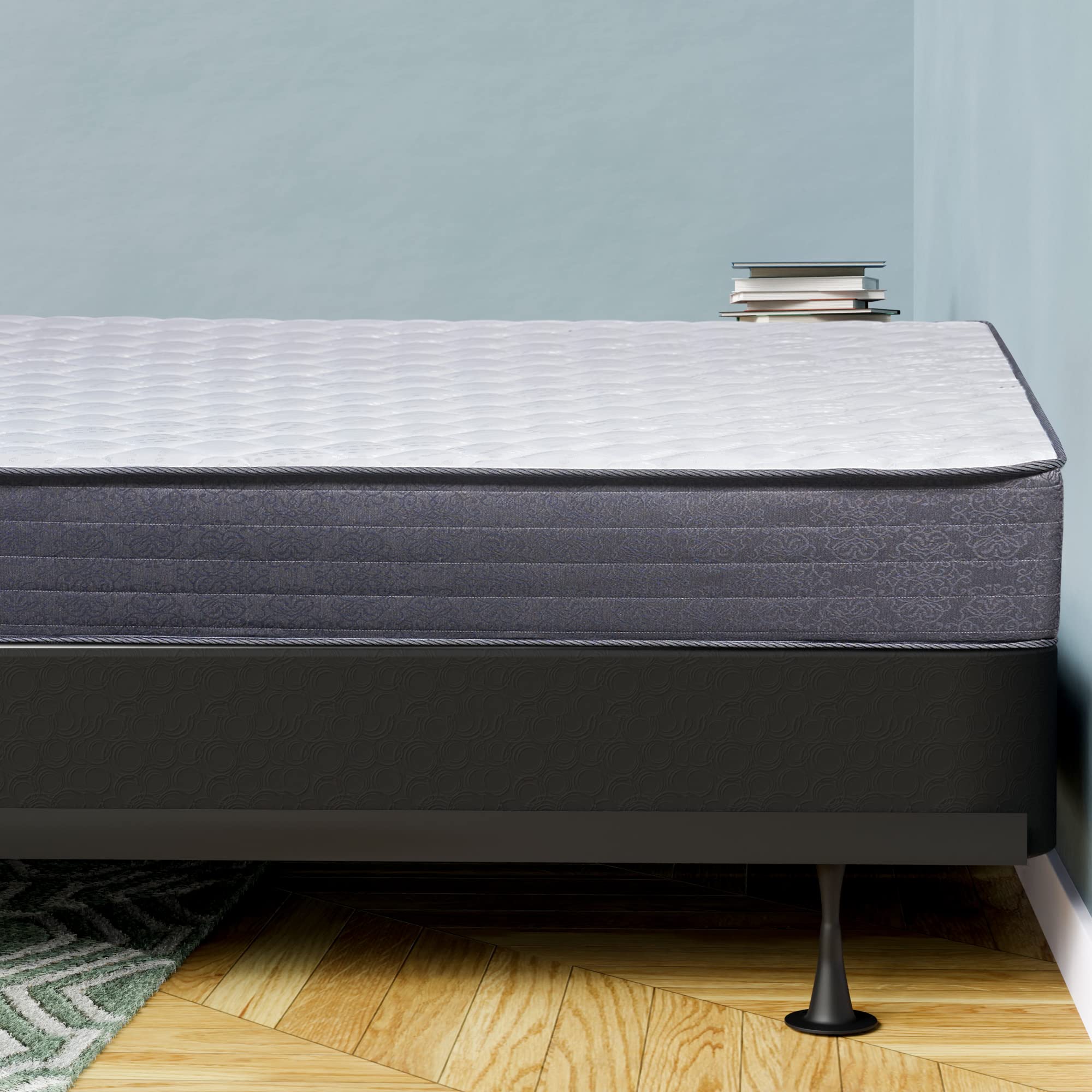 Treaton 9 Inch Hybrid Mattress in a Box - Medium Firm Support for Back Pain Relief, Motion Isolation & Pressure Relief with 4