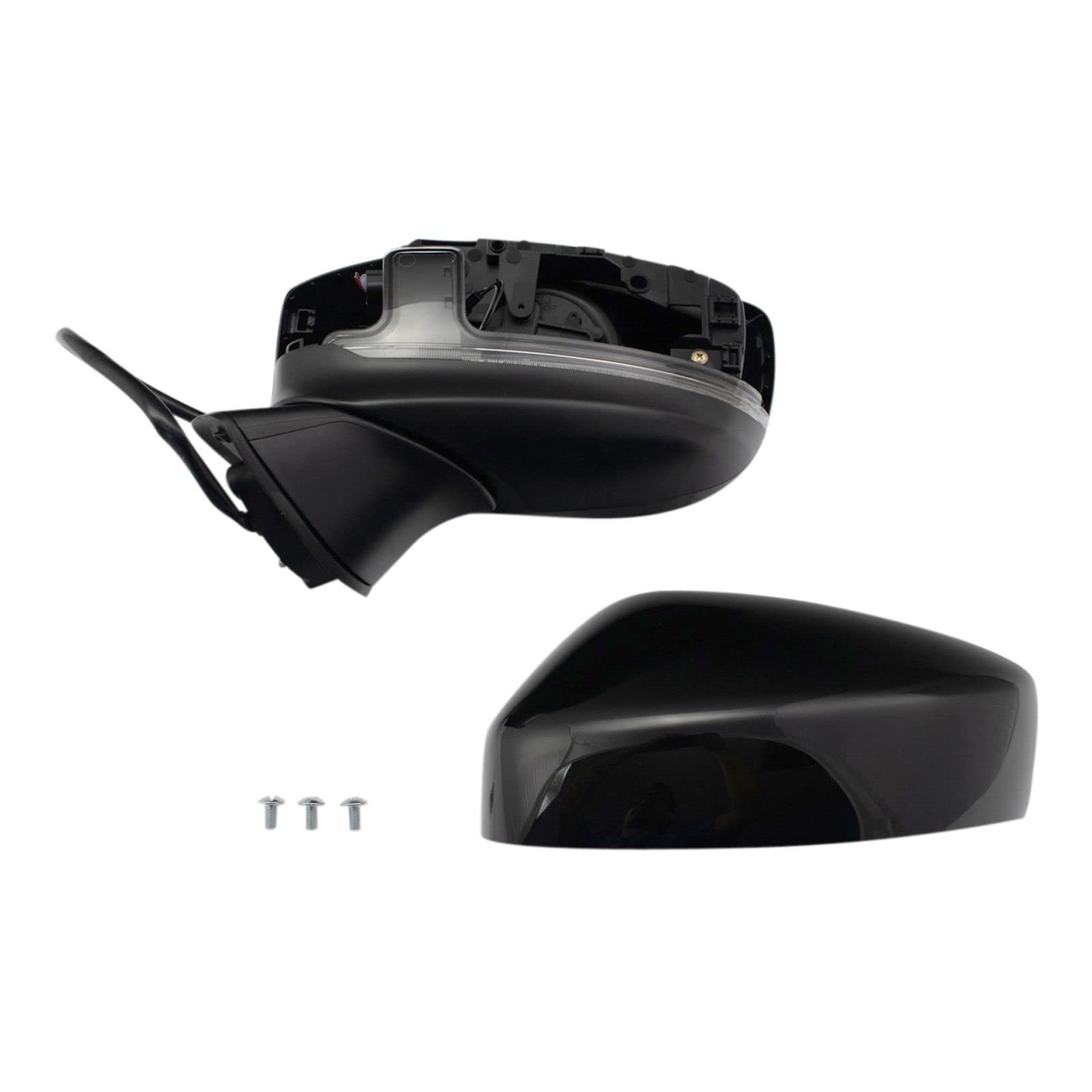 Heated Manual Folding Left Side Mirror Replacement for 2016-2020 Mazda CX-9 & 2017-2020 CX-5 - No Blind Spot Indicator - Part # MA1320195 MA1320249 MA1324106 - Perfect for Winter Driving & Parking Safety