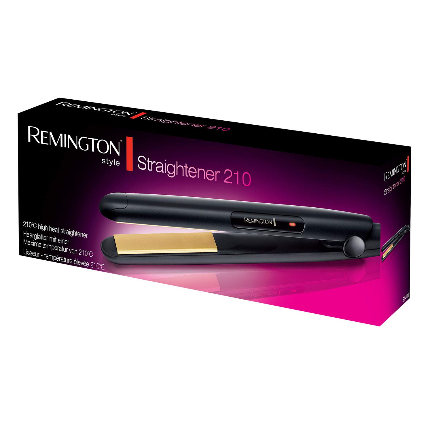 Remington S1400 Ceramic Hair Straightener - Fast 30-Second Heat Up, Black | Salon-Quality Styling for Smooth, Shiny Hair at Home or On-the-Go