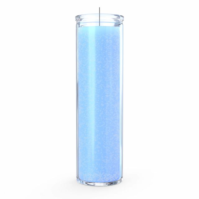 Light Blue 7-Day Prayer Candle for Home Altar, Meditation & Spiritual Cleansing | Long-Lasting Religious Candle for Church, Rituals & Positive Energy