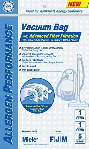 DVC Meile Type F J M 7291640 HEPA Vacuum Cleaner Bags - 100 Pack | Made in USA | Compatible with Miele Vacuum Cleaners | Perfect for Home Cleaning & Allergen Reduction