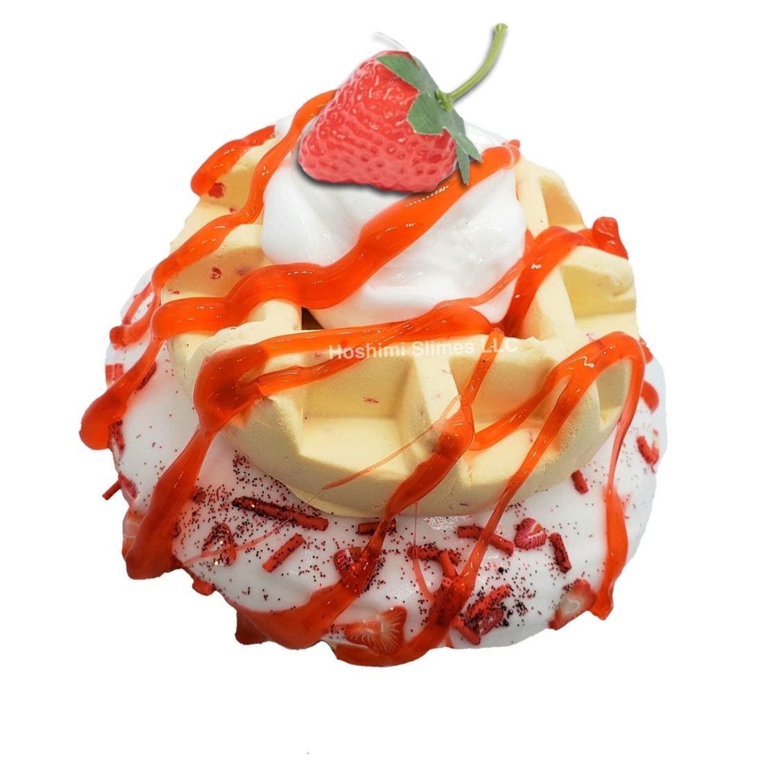Handmade DIY Strawberry Shortcake Waffle Scented Slime Kit for Kids - Fun Sensory Play & Stress Relief Toy - Perfect for Birthday Parties, Classroom Activities & Relaxation