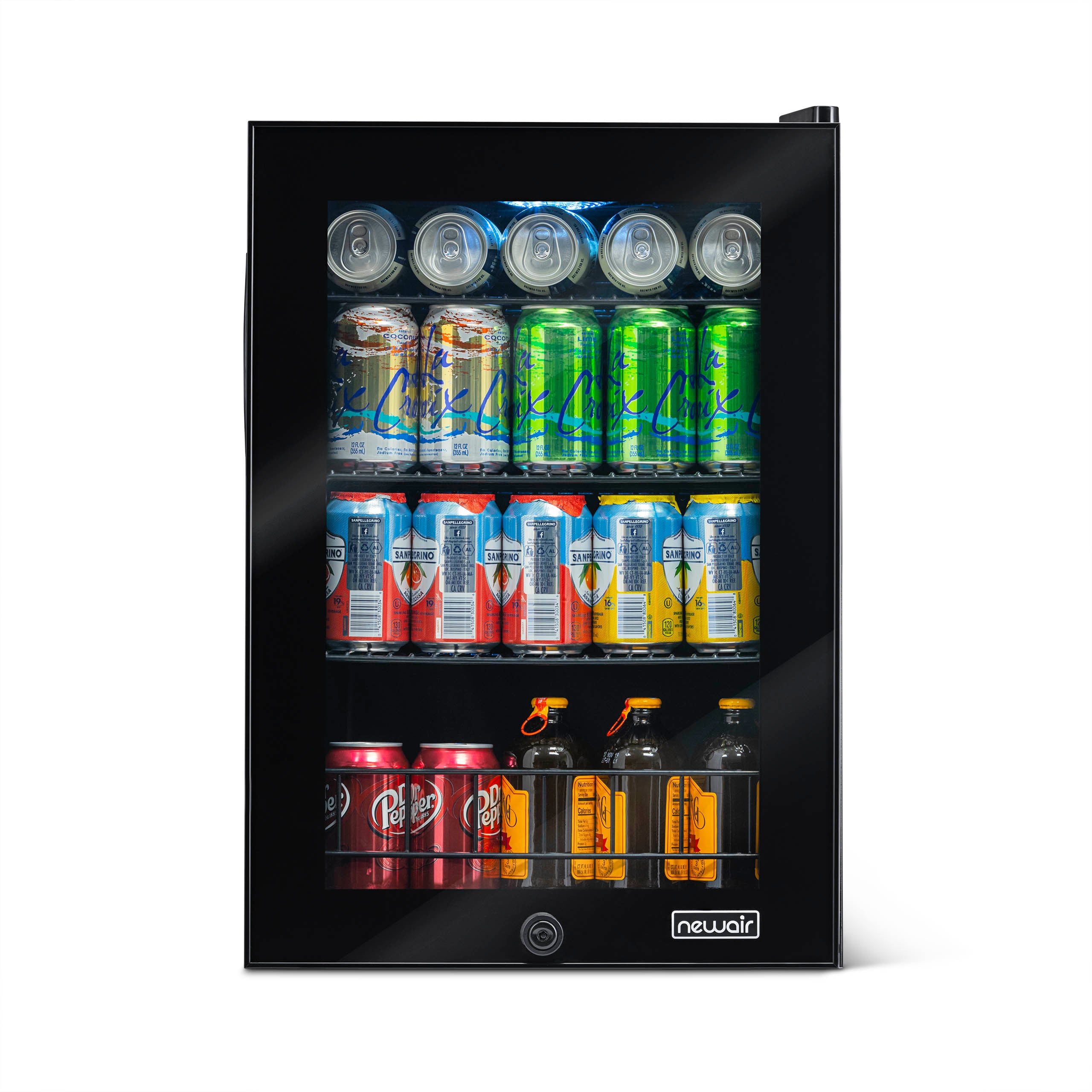 Newair® 90 Can Freestanding Black Beverage Refrigerator - Compact Drink Cooler for Home, Office, or Bar - Perfect for Soda, Beer, and Wine Storage