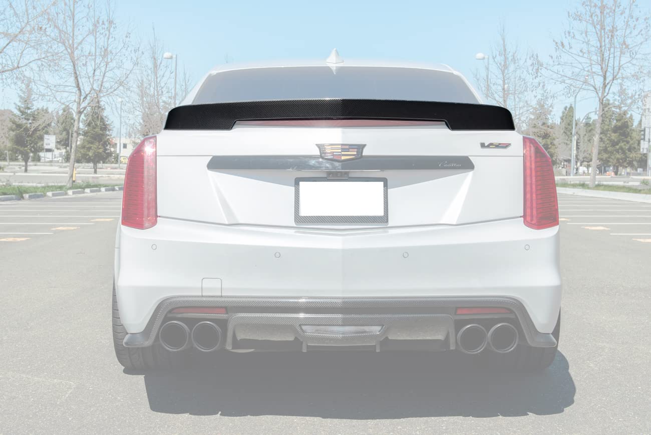 2016-2019 Cadillac CTS-V Carbon Fiber Rear Bumper Trunk Lid Wing Spoiler - Performance Style Upgrade for Street Racing & Car Shows