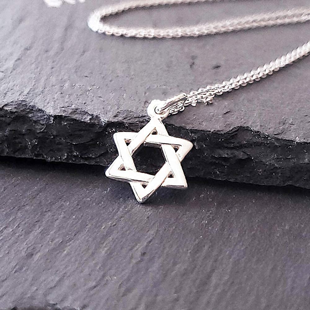 Sterling Silver Tiny Star of David Pendant Necklace - 18