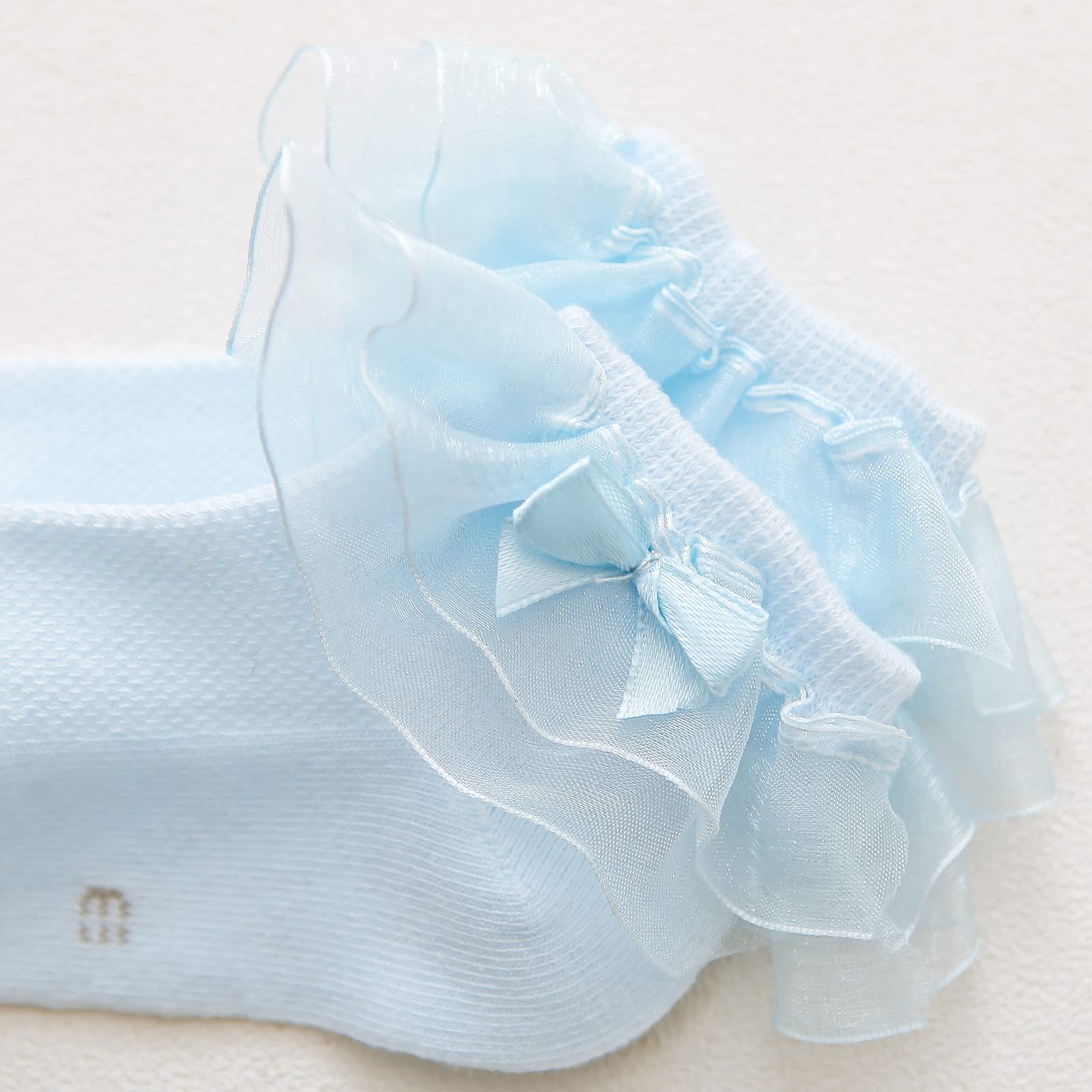 Girls Ruffle Socks - Frilly Lace Ankle Socks for Toddlers & Kids (3/6 Pairs) - Princess Dress Socks for School, Parties & Special Occasions