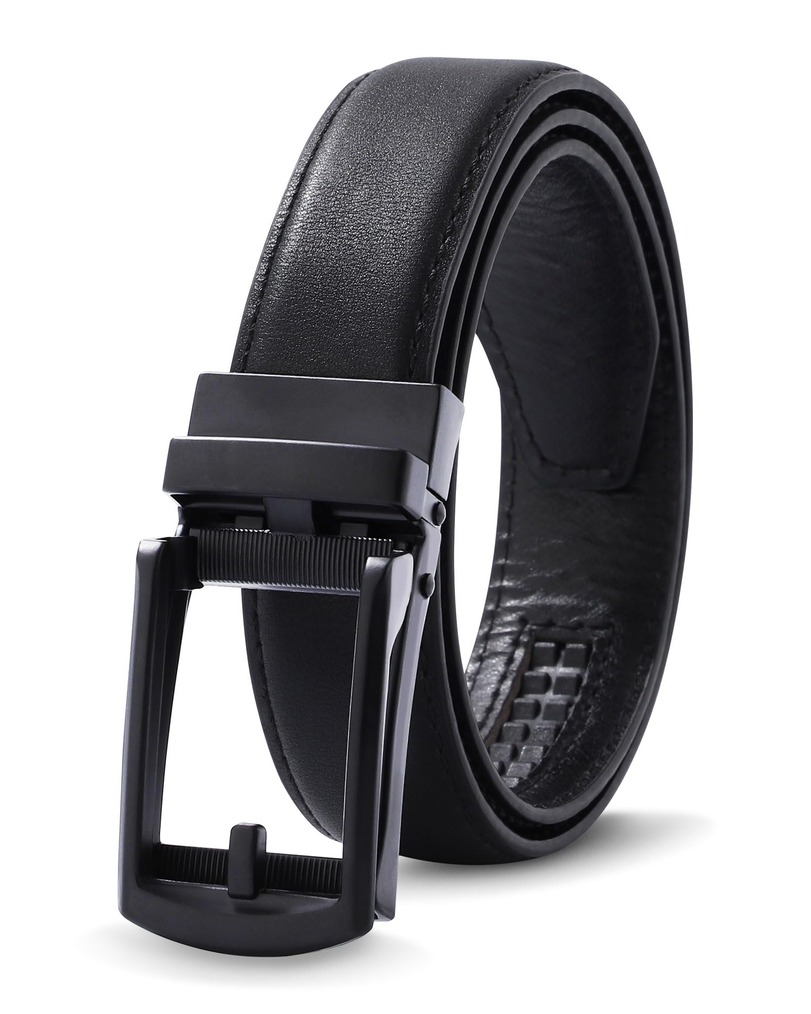 AWAYTR Boys Ratchet Belt for Kids - Adjustable Black & Brown Leather Belts for Dress Pants, Uniforms & Jeans | Perfect for School, Church & Special Occasions