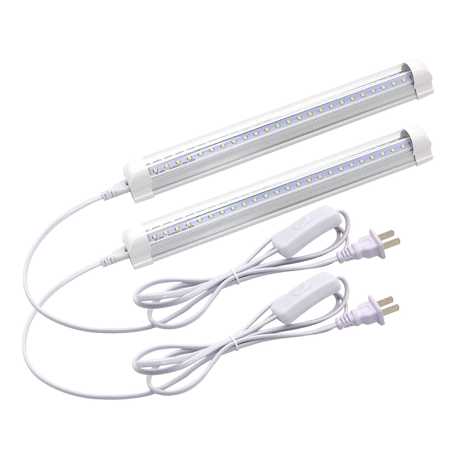 12 Inch 9W LED Shop Light Fixture - 1080LM, 5000K Daylight White, T8 V-Shape Integrated Tube Light - High Output & Brighter for Garage, Warehouse, Basement - Plug and Play (Pack of 2) - Perfect for Workspaces, Retail Stores & Home Improvement Projects