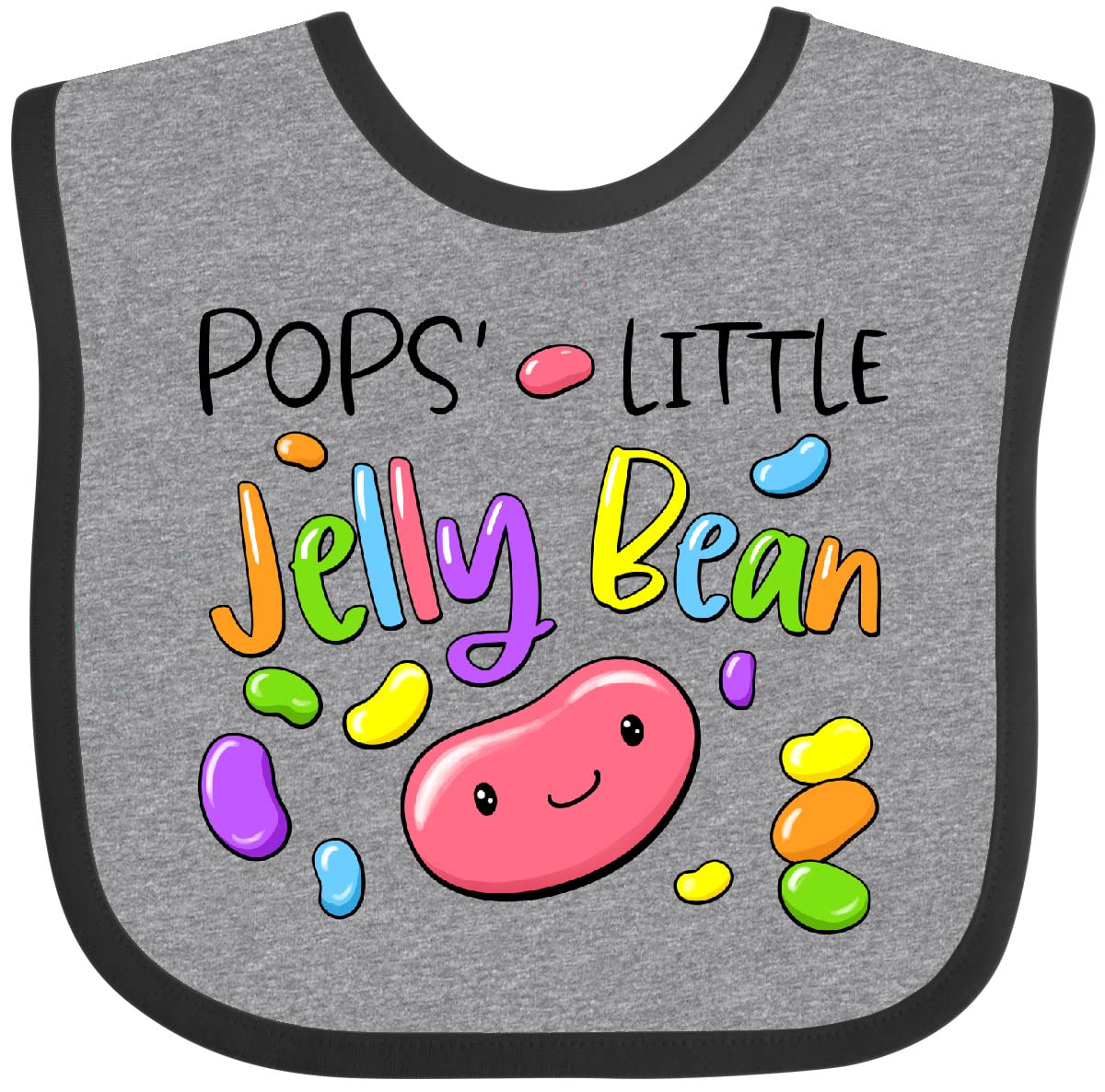 Inktastic Pops' Little Jellybean Cute Easter Candy Baby Bib - Adorable Easter Gift for Infants & Toddlers - Perfect for Easter Celebrations, Baby Showers & Photo Shoots