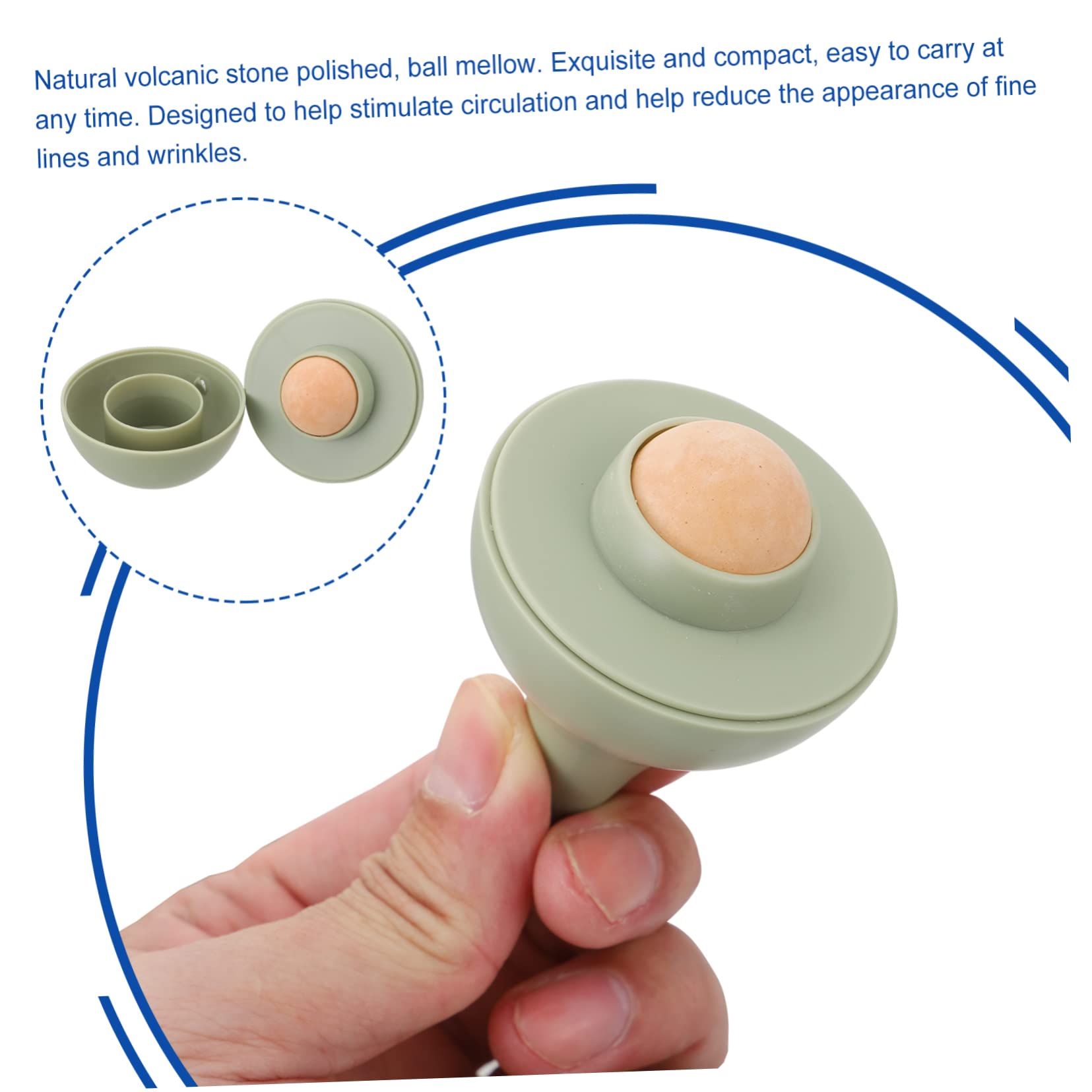 Baluue Volcanic Face Roller - Green Oil Absorbing Ball for Skin Care, Massaging Stone Bead Roller to Remove Excess Oil - Perfect for Oily Skin, Acne Prone Skin & Daily Skincare Routine